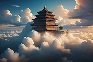 美丽如梦的古云宫夏日海量云海