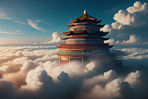 美丽如梦的古云宫夏日海量云海