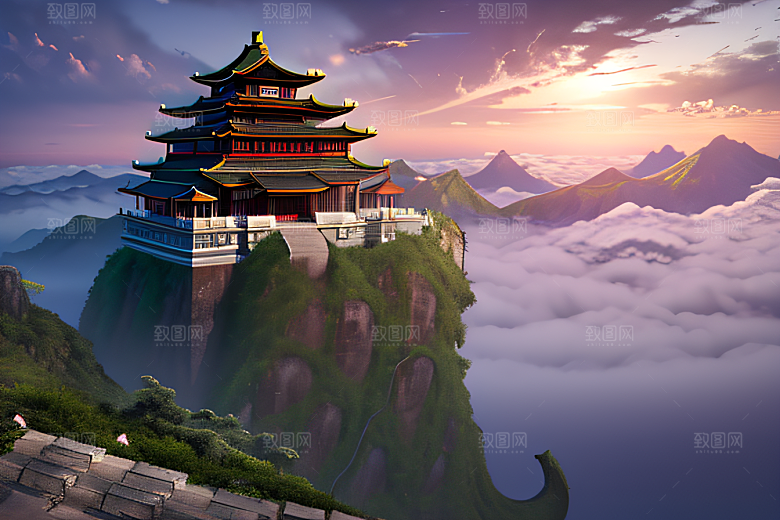 美丽如梦的古云宫夏日海量云海