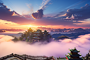 云海中的古宫殿极致视觉享受