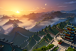极致视角俯瞰夏日古云宫