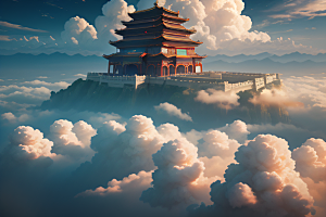 极致视角俯瞰夏日古云宫