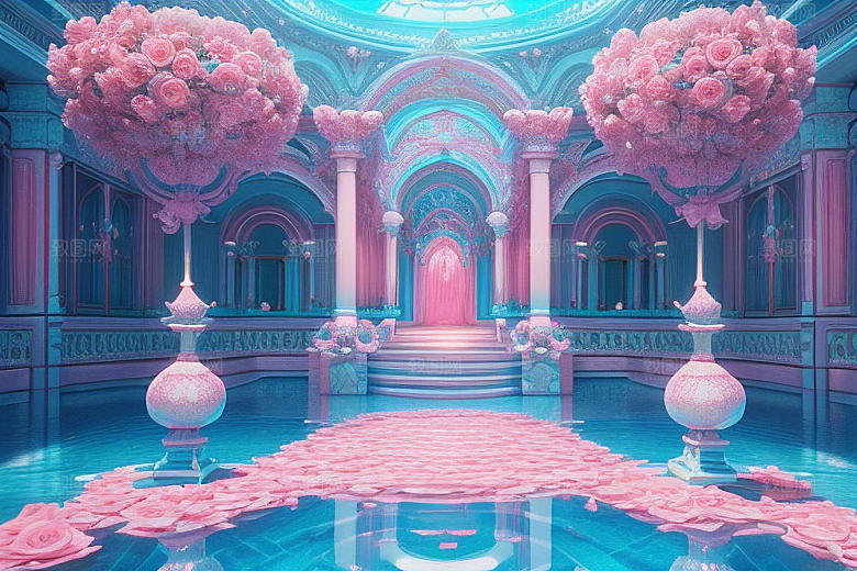 粉色玫瑰奇迹般的美