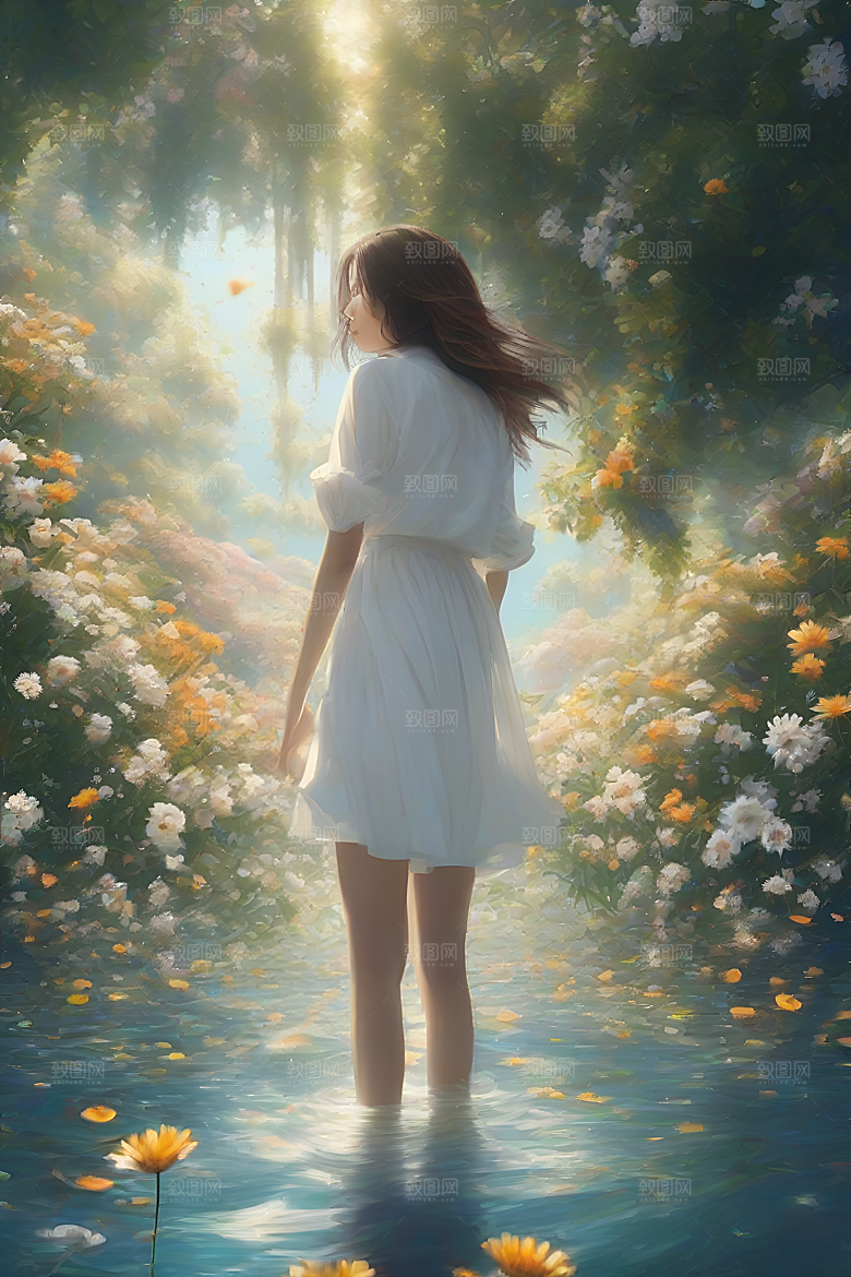 生动插画中的玉米田景观