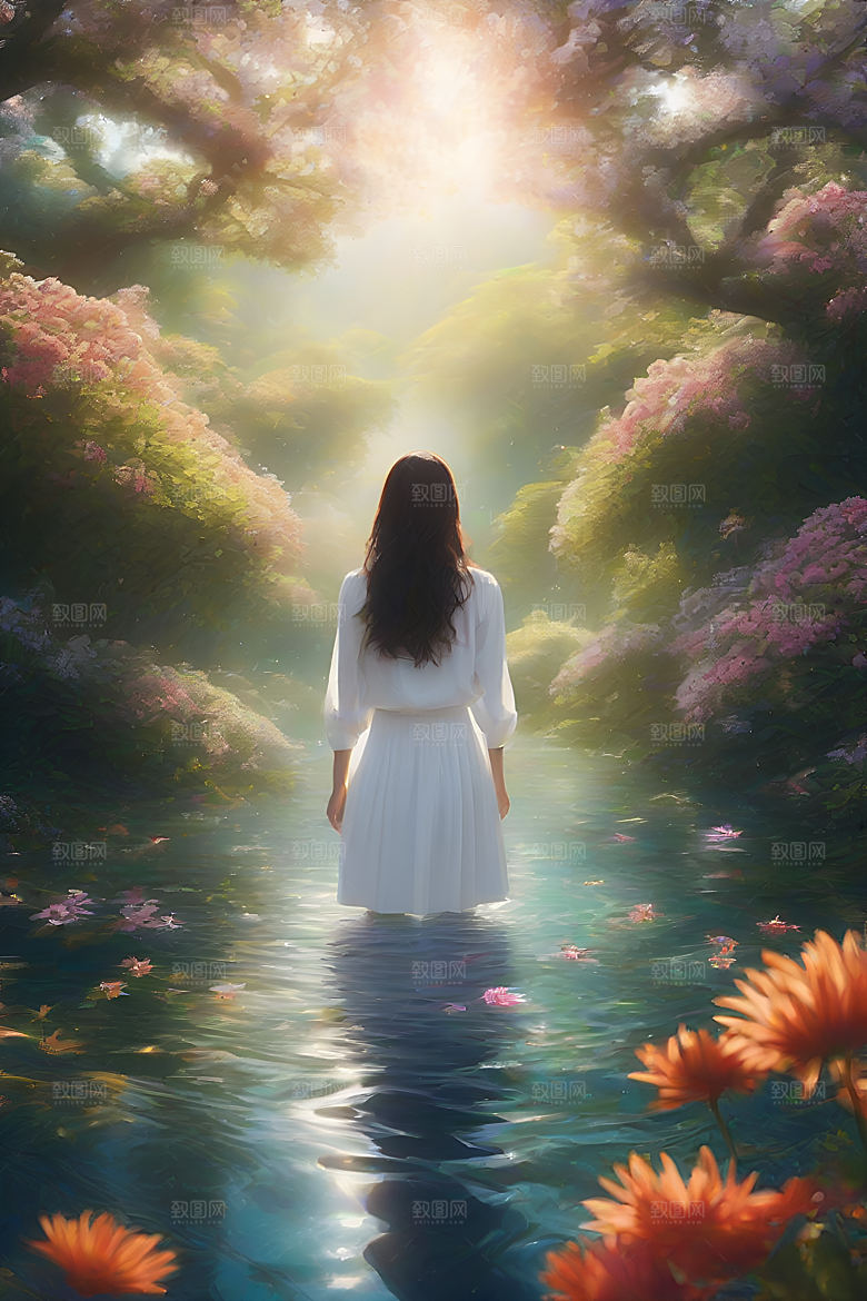 生动插画中的玉米田景观