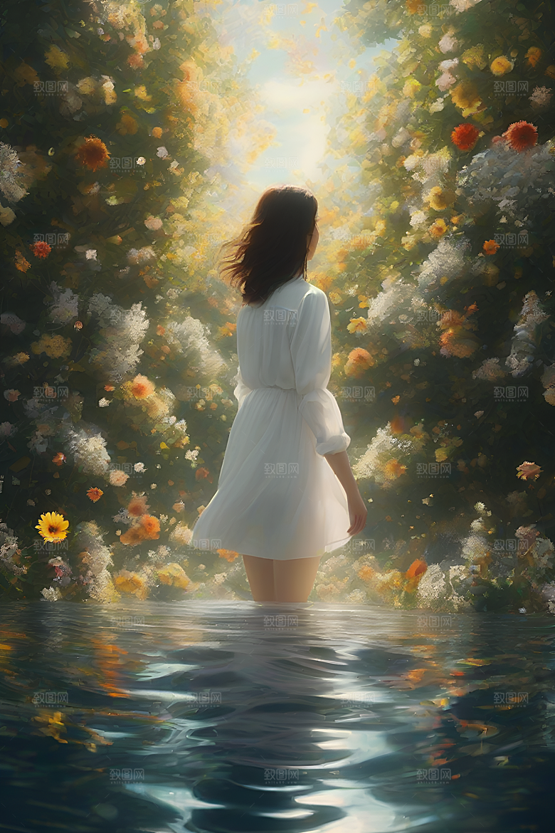 绚丽插画中的玉米田景色