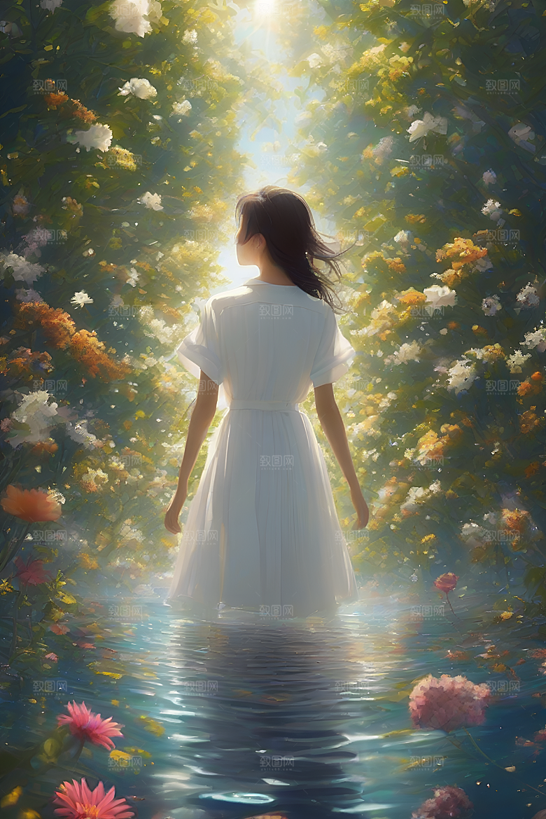 绚丽插画中的玉米田景色
