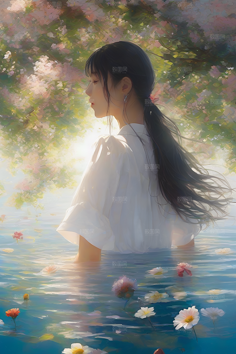 绚丽插画中的玉米田景色