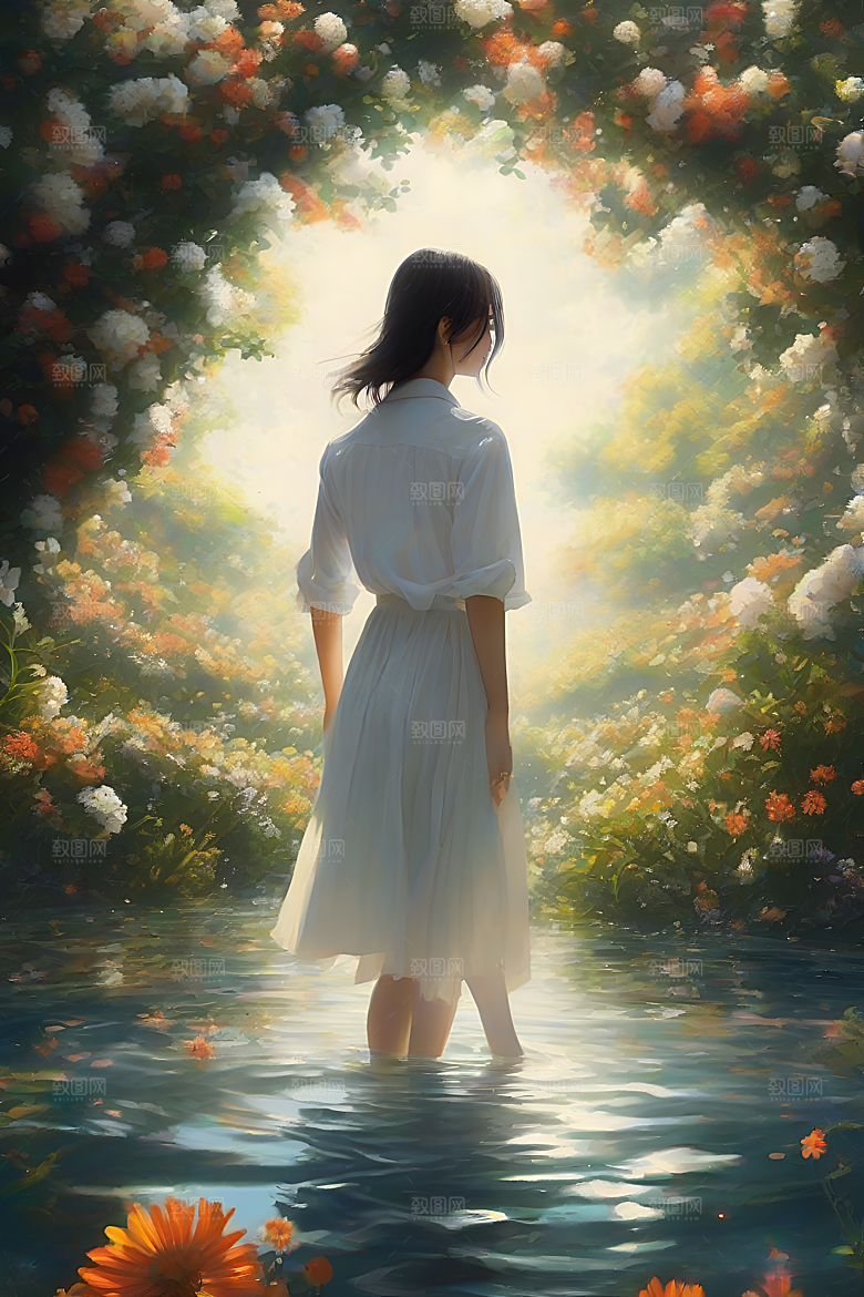 绚丽插画中的玉米田景色