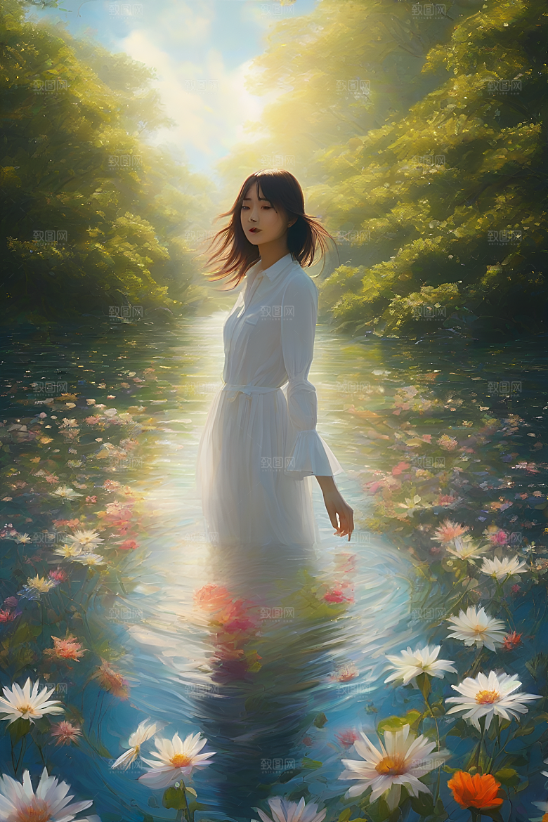 绚丽插画中的玉米田景色