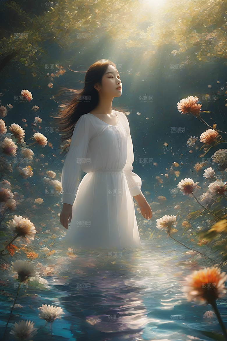 插画风景中的玉米田