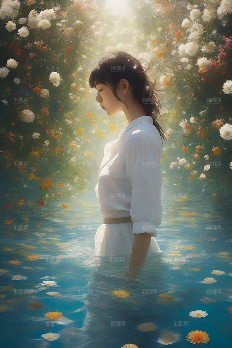 插画风景中的玉米田
