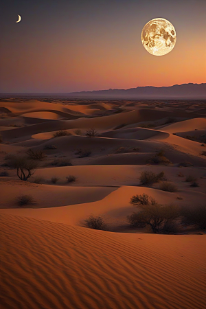 沙漠之夜在星空下翩翩起舞