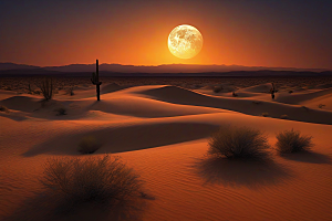 沙漠之夜在星空下翩翩起舞