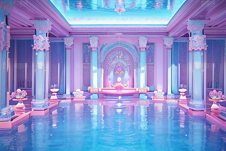 光影奇幻粉色花舞