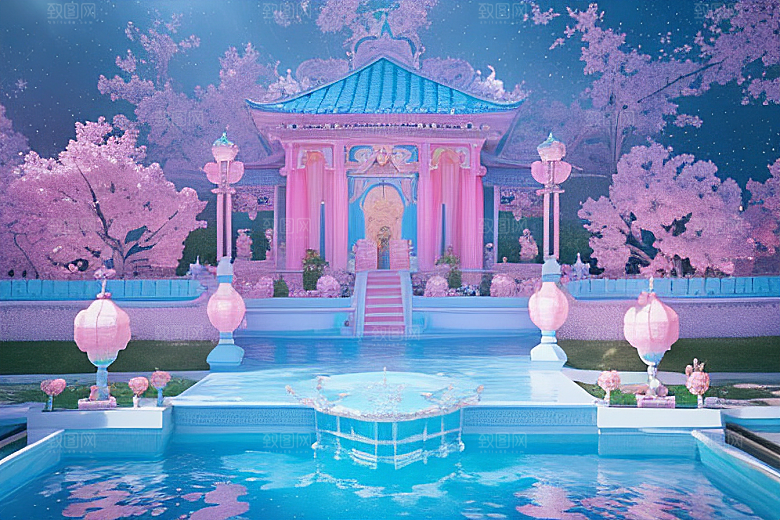 粉色玫瑰奇迹般的美