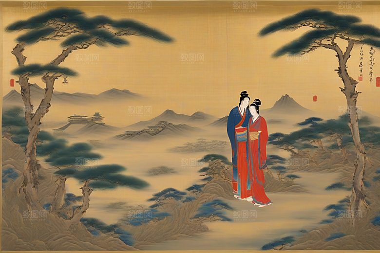 千年情缘古代东方风景中的传世爱恋