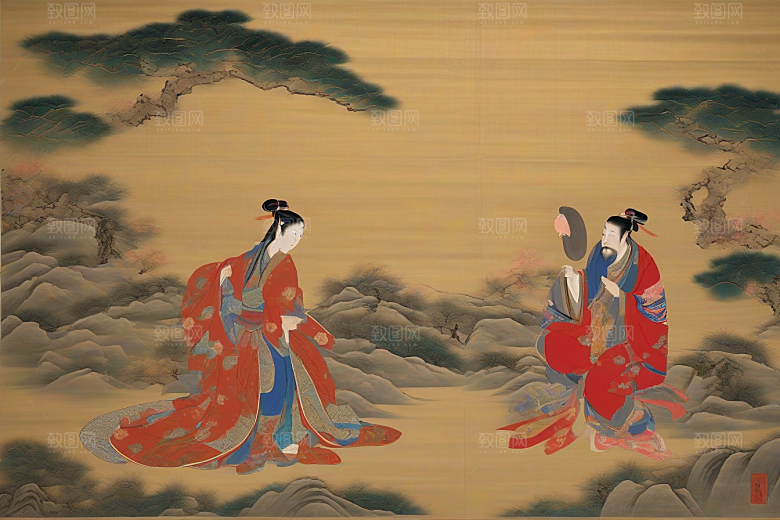 千年情缘古代东方风景中的传世爱恋