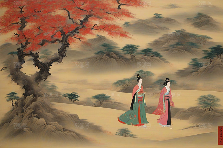 萦绕心间古老东方风景中的动人爱恋