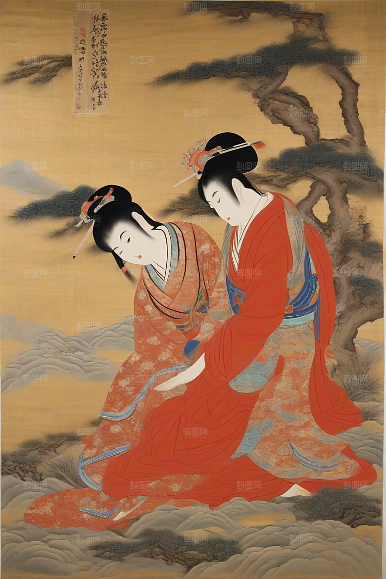 经典传承古代东方风景中的深情故事