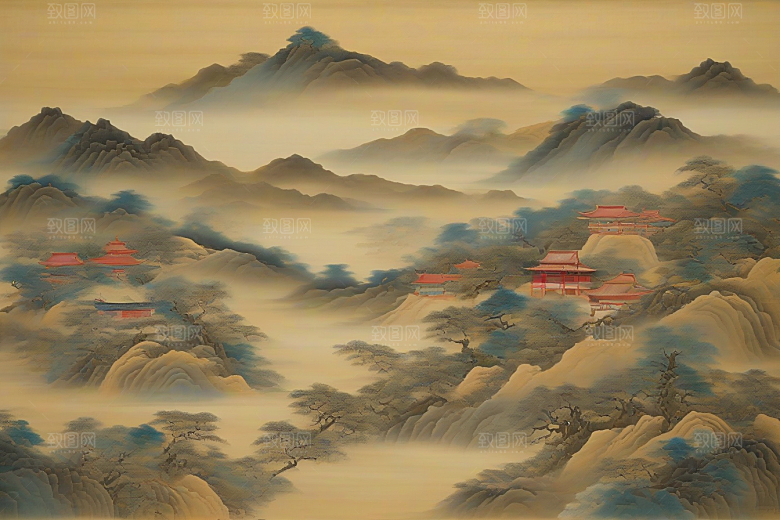 经典传承古代东方风景中的深情故事