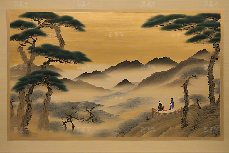 经典传承古代东方风景中的深情故事