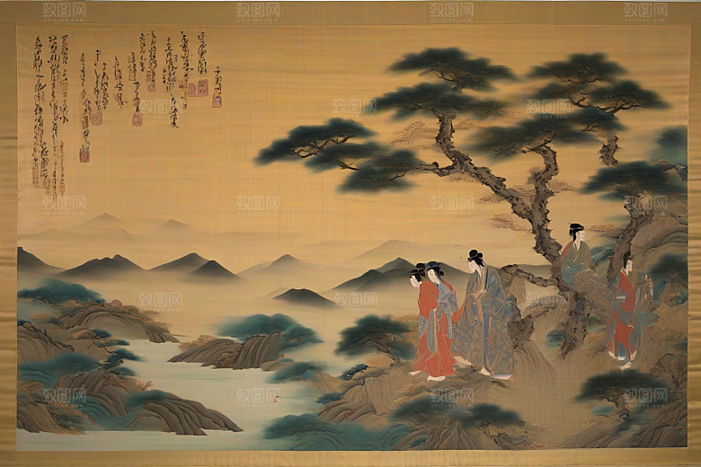 经典传承古代东方风景中的深情故事