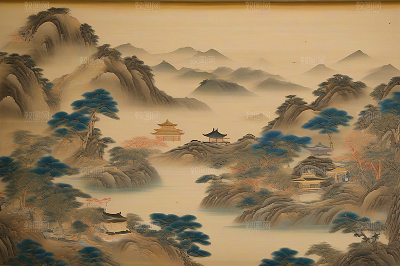 经典传承古代东方风景中的深情故事