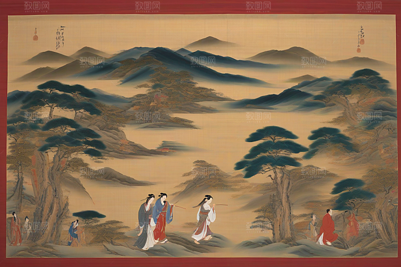 经典传承古代东方风景中的深情故事