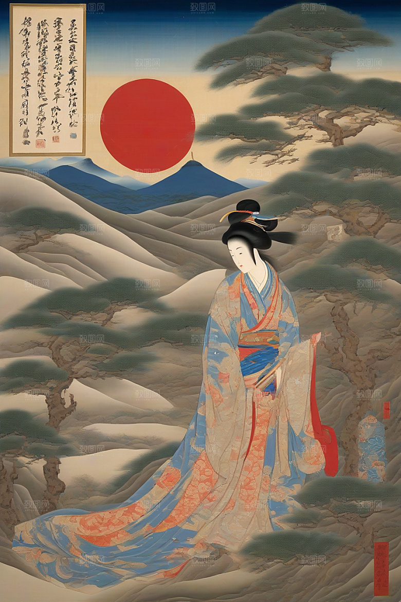 爱的印迹古代东方风景中的动人爱情