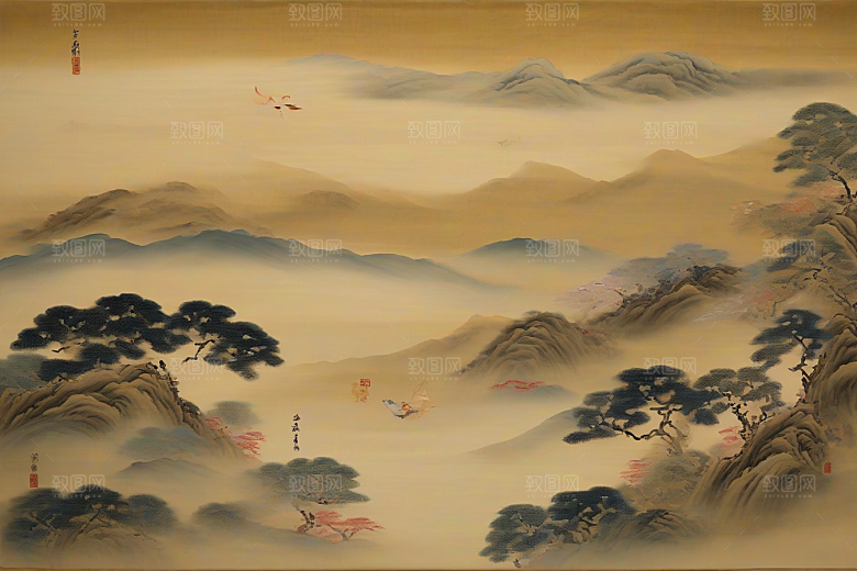 爱的印迹古代东方风景中的动人爱情