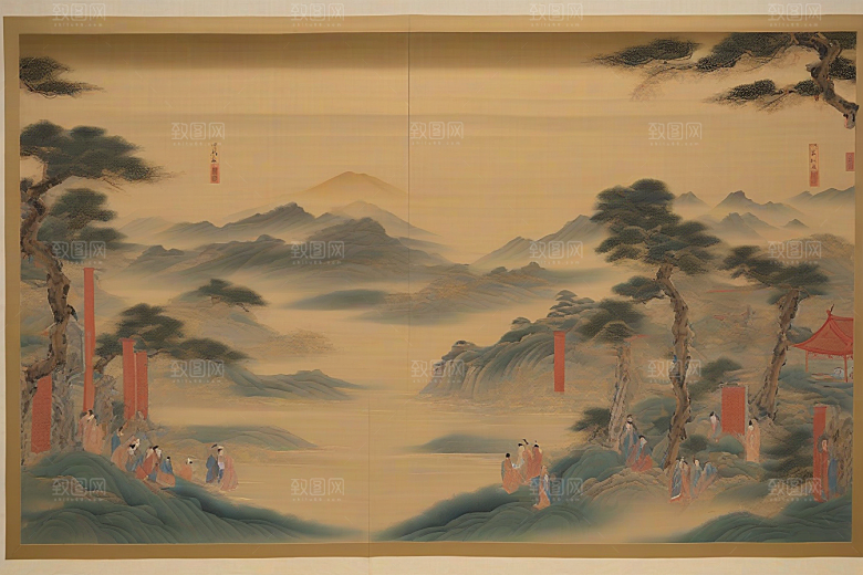画境情缘古老东方风景中的激情与离别