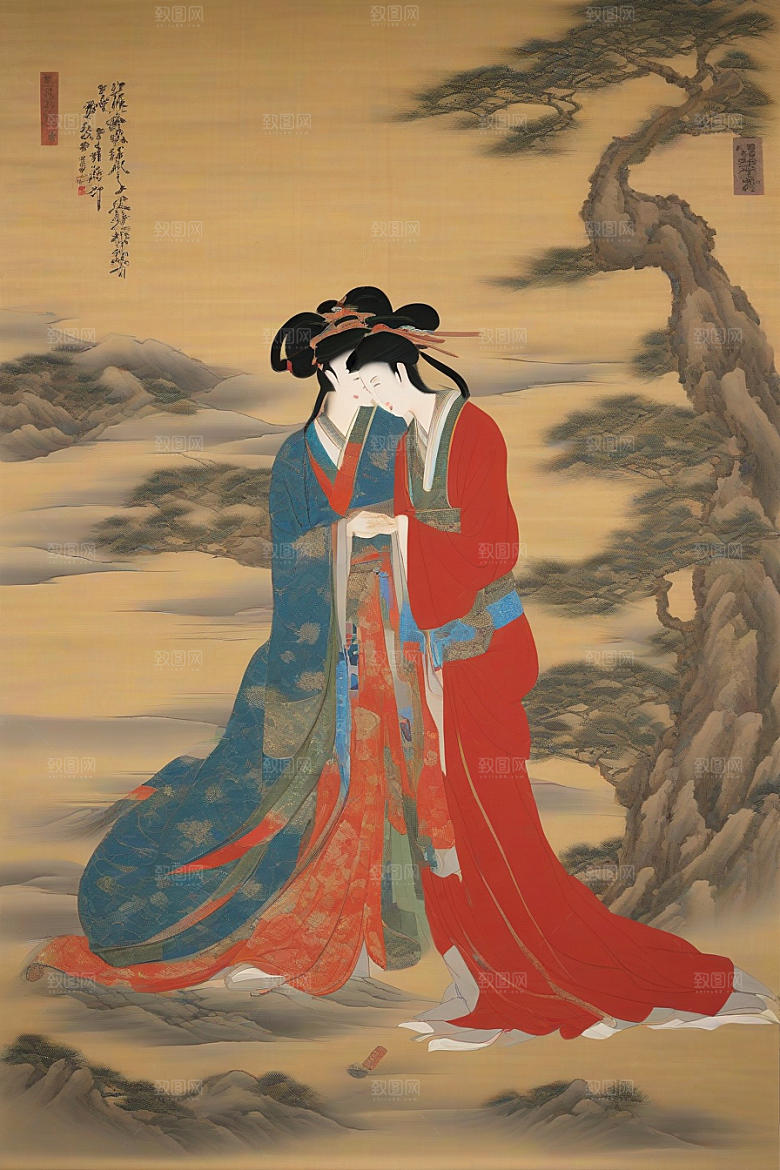 画境情缘古老东方风景中的激情与离别