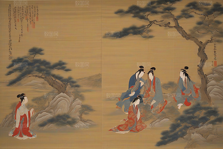 画境情缘古老东方风景中的激情与离别