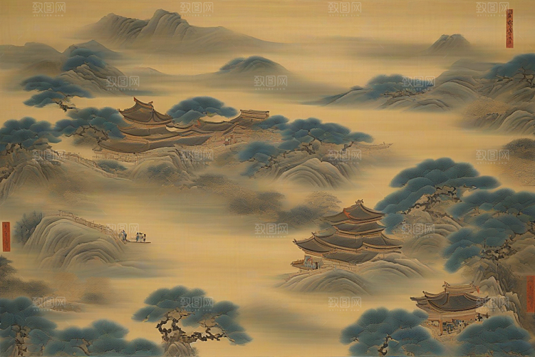 画境情缘古老东方风景中的激情与离别
