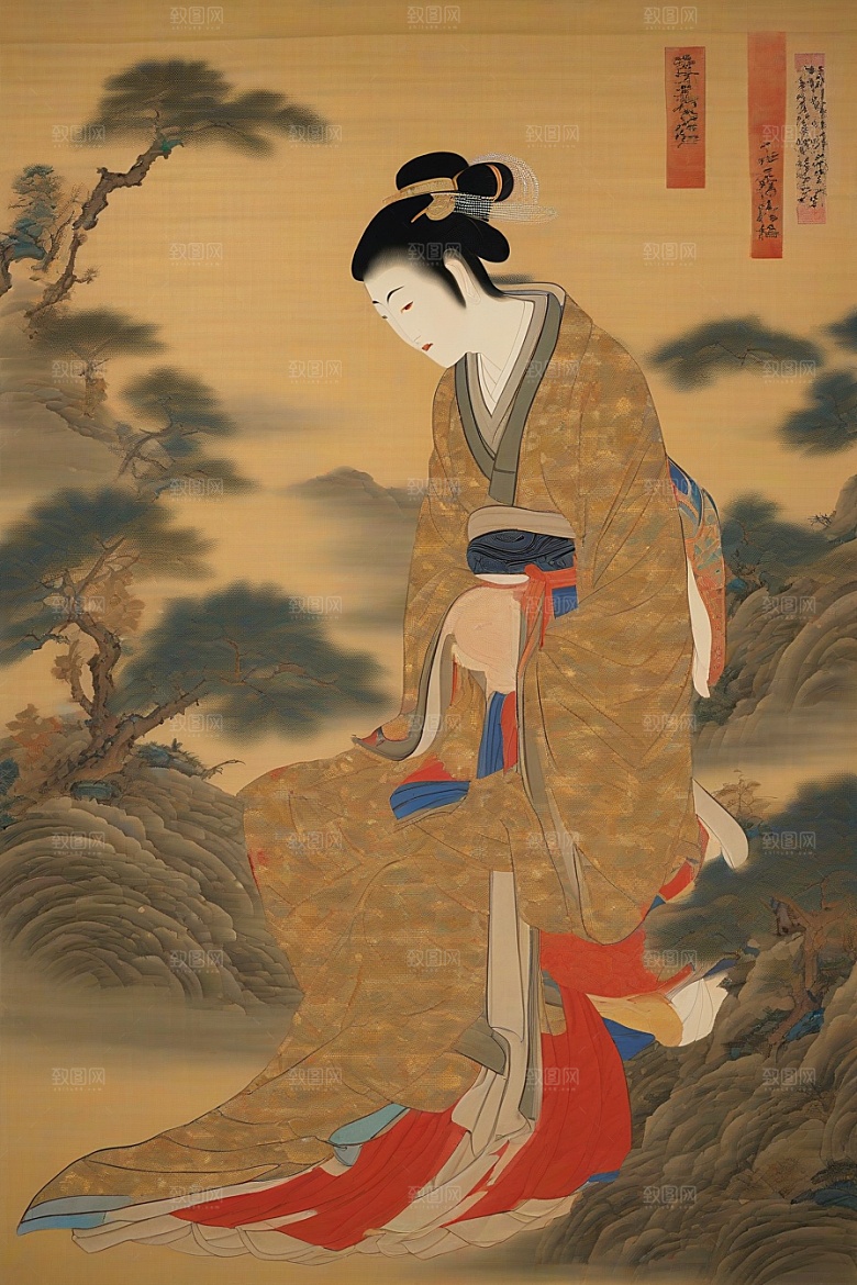 画境情缘古老东方风景中的激情与离别