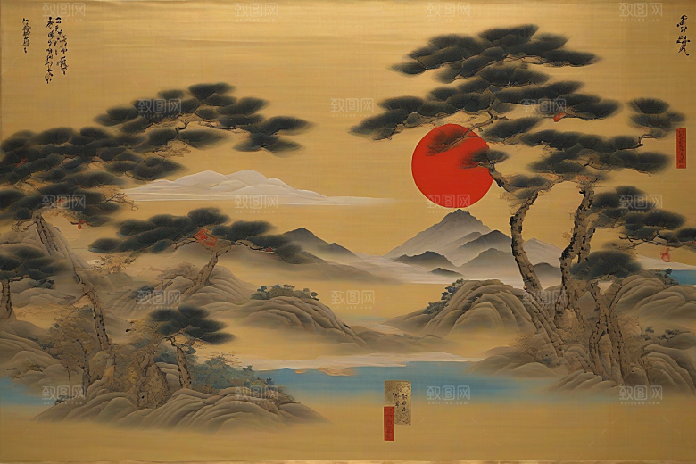 画境情缘古老东方风景中的激情与离别