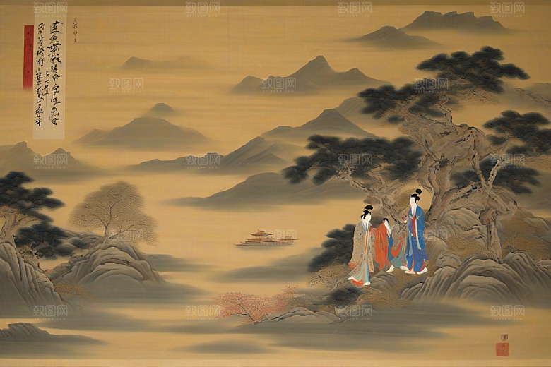 永恒之爱古代东方风景中的感人传说
