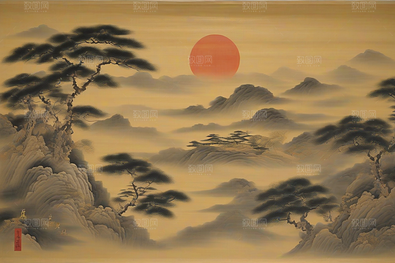 永恒之爱古代东方风景中的感人传说
