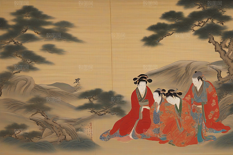 永恒之爱古代东方风景中的感人传说