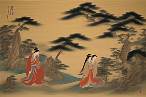 永恒之爱古代东方风景中的感人传说