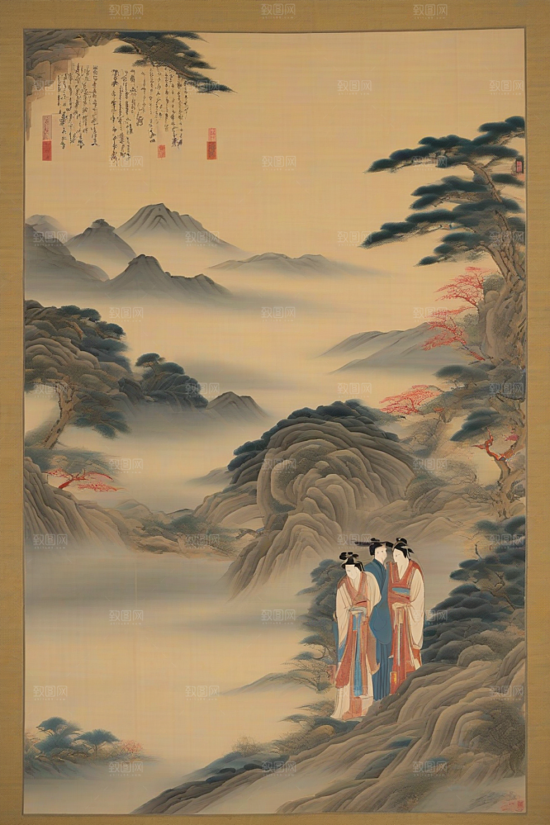 永恒之爱古代东方风景中的感人传说