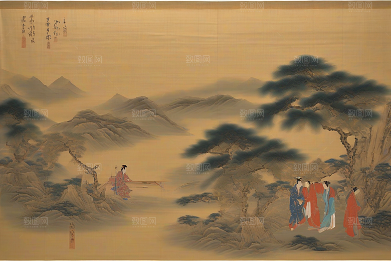 永恒之爱古代东方风景中的感人传说