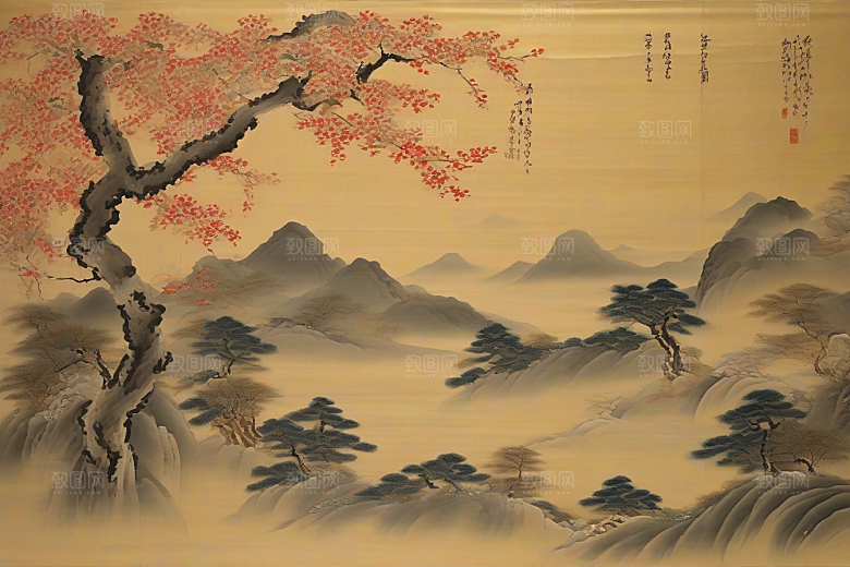 画卷之恋古老东方风景中的动人故事