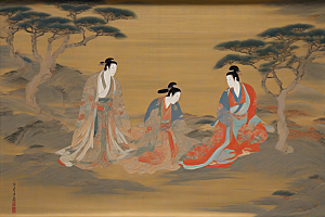 永恒之爱古代东方风景中的感人传说