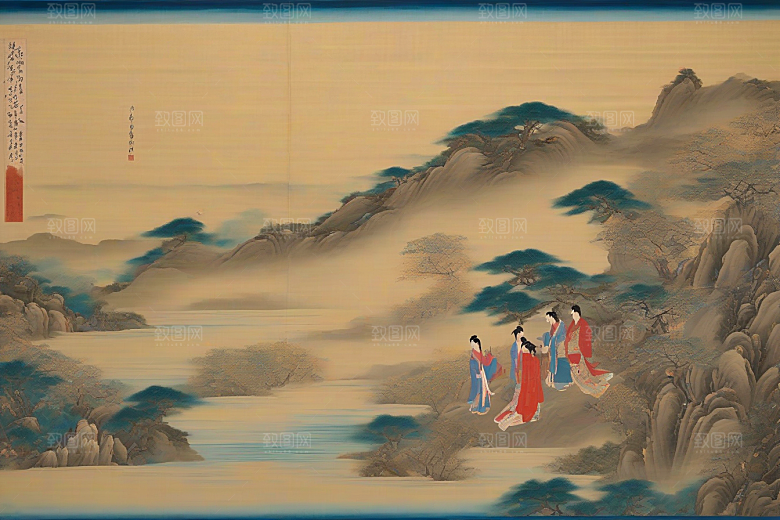 画卷之恋古老东方风景中的动人故事