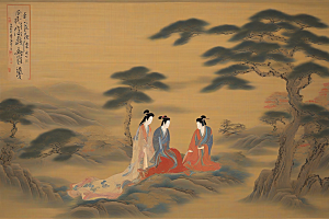 永恒之爱古代东方风景中的感人传说