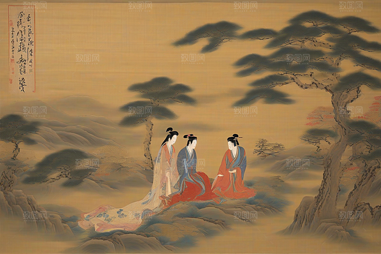 永恒之爱古代东方风景中的感人传说