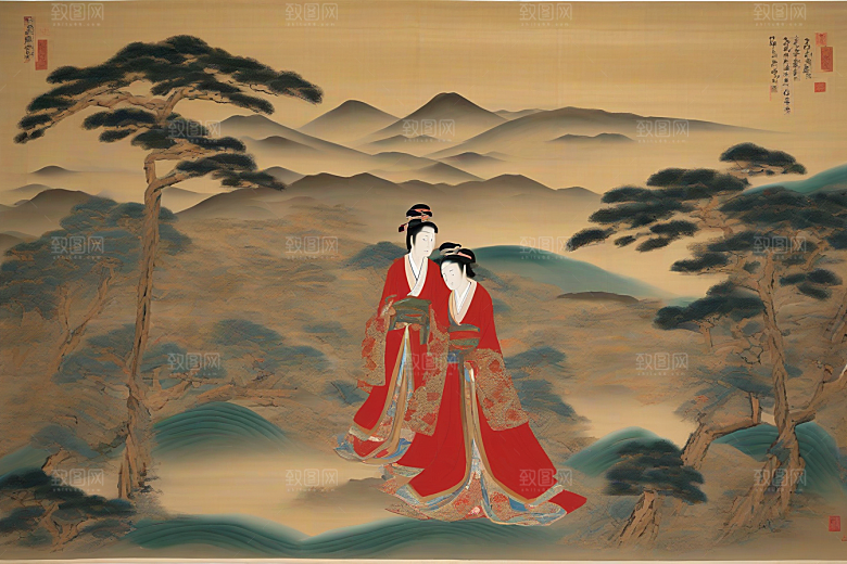 情意绵绵古代东方风景中的传世爱情