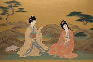 经典爱情古代东方风景中的动人传说